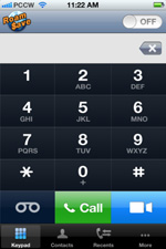 Then RoamSave keypad will pop up