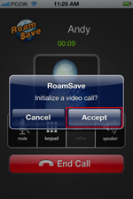 Confirm to convert the connected voice call to video call