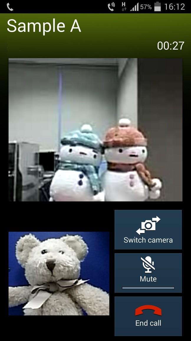 Traditional video call connected under 3G network. The resolution is just 176x144pixels. The visual is blur.