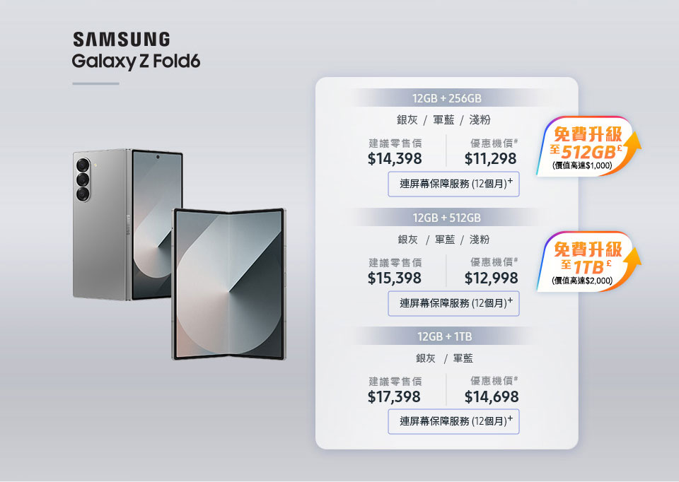 5G客戶優惠 Samsung Galaxy Z Fold6