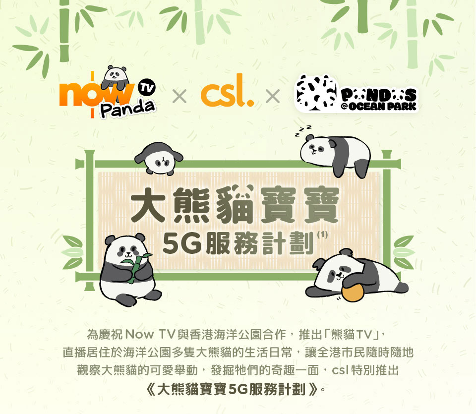 csl 大熊貓寶寶5G服務計劃