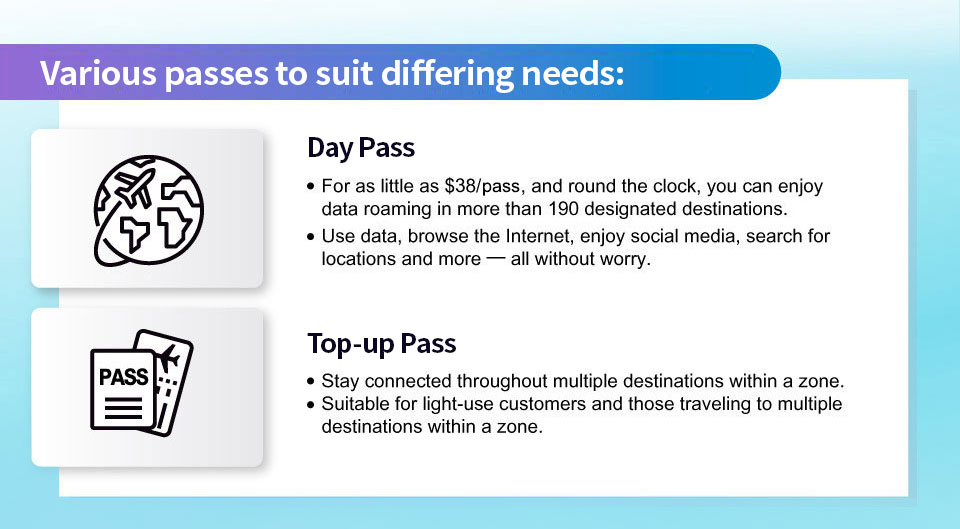 Various passes to suit differing needs